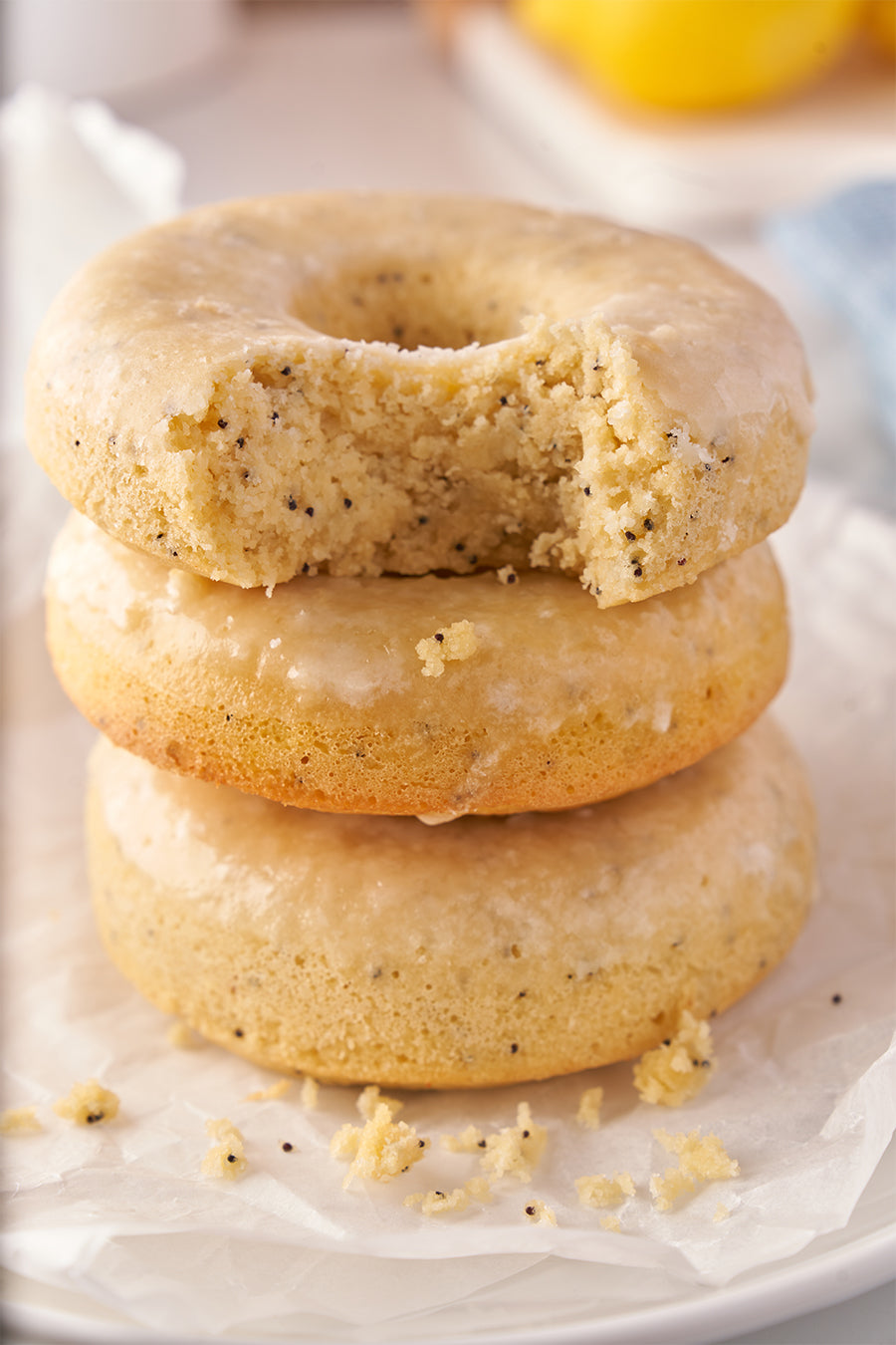 Vanilla Lemon Poppy Seed Donuts Carbs Me Out!